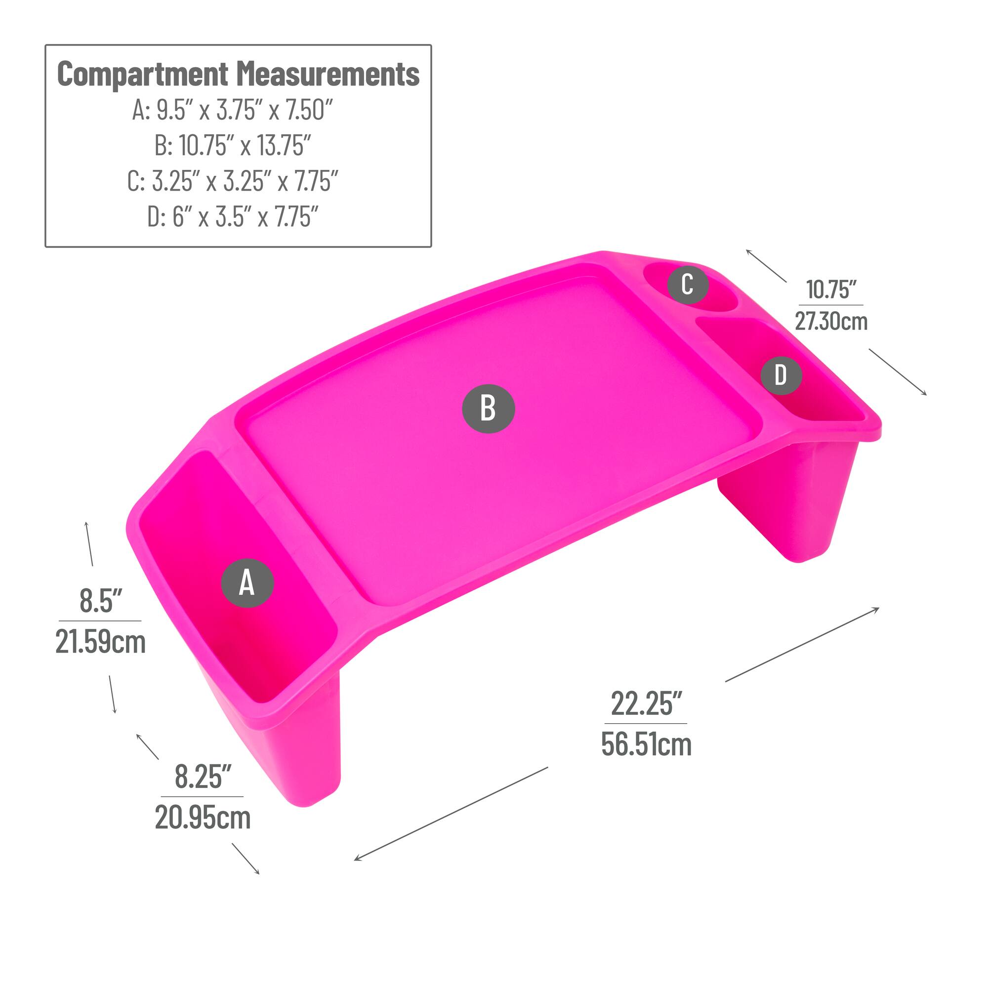 Mind Reader 2 Piece Kids’ Freestanding Portable Lap Desk With Side Pockets